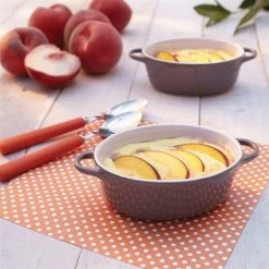 Set 4 Petits Plats à Four Individuels Gris-taupe En Céramique émaillée 350 Ml -Magasin De Fournitures De Cuisine À Domicile 059123 2 7 Set 4 petits plats a four individuels gris taupe en ceramique emaillee 350 ml Mathon