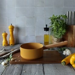 Casserole Ector Induction Aluminium Revêtu Manche En Bois 16 Cm Jaune -Magasin De Fournitures De Cuisine À Domicile 108002 3 1 Casserole Ector induction aluminium revetu manche en bois 16 cm jaune Ogo