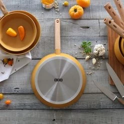 Poêle Ector Induction Aluminium Revêtu Manche En Bois 28 Cm Jaune -Magasin De Fournitures De Cuisine À Domicile 108007 2 1 Poele Ector induction aluminium revetu manche en bois 28 cm jaune Ogo