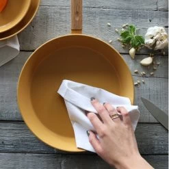 Poêle Ector Induction Aluminium Revêtu Manche En Bois 28 Cm Jaune -Magasin De Fournitures De Cuisine À Domicile 108007 3 1 Poele Ector induction aluminium revetu manche en bois 28 cm jaune Ogo