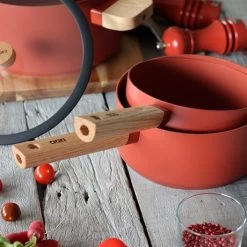 Casserole Ector Induction Aluminium Revêtu Manche En Bois 20 Cm Rouge -Magasin De Fournitures De Cuisine À Domicile 108011 4 1 Casserole Ector induction aluminium revetu manche en bois 20 cm rouge Ogo