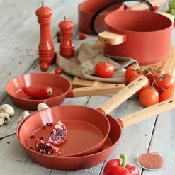 Poêle Ector Induction Aluminium Revêtu Manche En Bois 28 Cm Rouge -Magasin De Fournitures De Cuisine À Domicile 108014 4 2 Poele Ector induction aluminium revetu manche en bois 28 cm rouge Ogo