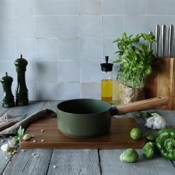 Casserole Ector Induction Aluminium Revêtu Manche En Bois 16 Cm Vert -Magasin De Fournitures De Cuisine À Domicile 108016 2 1 Casserole Ector induction aluminium revetu manche en bois 16 cm vert Ogo