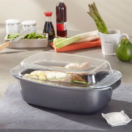 Cocotte Rectangulaire Et Couvercle Revêtement Dur Comme La Pierre 32 Cm 4 Cocotte Rectangulaire Et Couvercle Revêtement Dur Comme La Pierre 32 Cm – Image 2