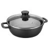 Faitout Fonte Avec Couvercle En Verre 32 Cm Noir -Magasin De Fournitures De Cuisine À Domicile 11623 0 1 Faitout fonte avec couvercle en verre 32 cm noir Lacor
