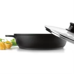 Magasin De Fournitures De Cuisine À Domicile -Magasin De Fournitures De Cuisine À Domicile 11624 1 2 Faitout fonte avec couvercle en verre 36 cm noir Lacor