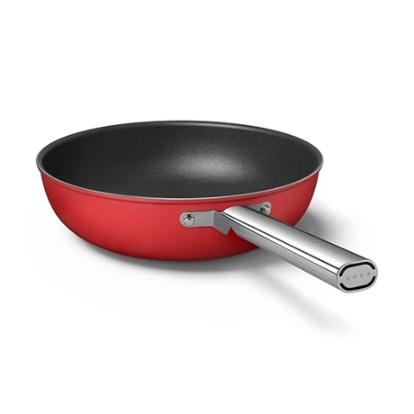 Smeg Wok Aluminium Antiadhésif 30 Cm Rouge Mat 5 Smeg Wok Aluminium Antiadhésif 30 Cm Rouge Mat – Image 3
