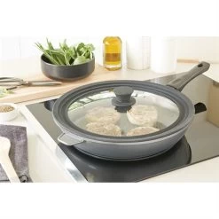 Couvercle En Verre Et Silicone Noir Multidiamètres 28, 30 Et 32 Cm -Magasin De Fournitures De Cuisine À Domicile 147001 2 1 Couvercle en verre et silicone noir multidiametres 28 30 et 32 cm Mathon