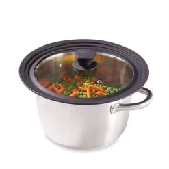 Couvercle En Verre Et Silicone Noir Multidiamètres 24, 26 Et 28 Cm -Magasin De Fournitures De Cuisine À Domicile 14778 1 3 Couvercle en verre et silicone noir multidiametres 24 26 et 28 cm Mathon