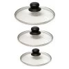 Lot 3 Couvercles En Verre Cerclés Inox 16, 18 Et 20 Cm -Magasin De Fournitures De Cuisine À Domicile 14902 0 1 Lot 3 couvercles en verre cercles inox 16 18 et 20 cm Mathon