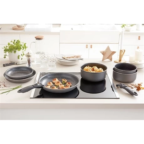 Set 3 Poêles Anti-adhésives Effet Pierre Et Manche Amovible 5 Set 3 Poêles Anti-adhésives Effet Pierre Et Manche Amovible – Image 3