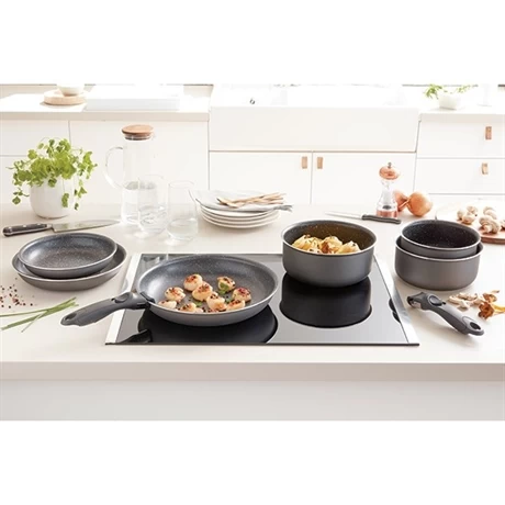 Set 3 Poêles Anti-adhésives Effet Pierre Et Manche Amovible 6 Set 3 Poêles Anti-adhésives Effet Pierre Et Manche Amovible – Image 4