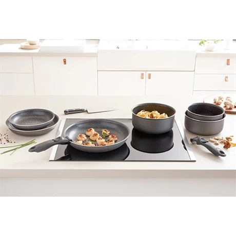 Set 3 Poêles Anti-adhésives Effet Pierre Et Manche Amovible 7 Set 3 Poêles Anti-adhésives Effet Pierre Et Manche Amovible – Image 5