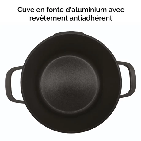 Cocotte Légère Ronde En Fonte D'aluminium 28 Cm 6,7 L Coloris Noir 7 Cocotte Légère Ronde En Fonte D'aluminium 28 Cm 6,7 L Coloris Noir – Image 5