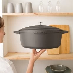 Cocotte Légère Ovale En Fonte D'aluminium 32 Cm 6,5 L Coloris Noir -Magasin De Fournitures De Cuisine À Domicile 203004 3 4 Cocotte legere ovale en fonte d aluminium 32 cm 6 5 L coloris noir Mathon