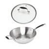 Lot Wok Tout Inox Et Couvercle Verre 30 Cm Excell'Inox -Magasin De Fournitures De Cuisine À Domicile 209005 0 1 Lot wok tout inox et couvercle verre 30 cm Excell Inox Mathon