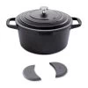Lot Cocotte Légère Ronde En Fonte D'aluminium 20 Cm Coloris Noir Et Deux Maniques Silicone -Magasin De Fournitures De Cuisine À Domicile 209010 0 2 Lot cocotte legere ronde en fonte d aluminium 20 cm coloris noir et deux maniques silicone Mathon