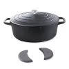 Lot Cocotte Légère Ovale En Fonte D'aluminium 32 Cm Coloris Noir Et Deux Maniques Silicone -Magasin De Fournitures De Cuisine À Domicile 209012 0 3 Lot cocotte legere ovale en fonte d aluminium 32 cm coloris noir et deux maniques silicone Mathon