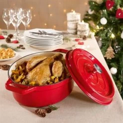 Cocotte En Fonte Ovale 33 Cm 6 L Rouge -Magasin De Fournitures De Cuisine À Domicile 213222 2 9 Cocotte en fonte ovale 33 cm 6 L rouge Mathon
