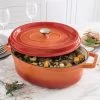 Cocotte En Fonte Orange Ovale 33 Cm 6 L -Magasin De Fournitures De Cuisine À Domicile 213261 0 5 Cocotte en fonte orange ovale 33 cm 6 L Mathon