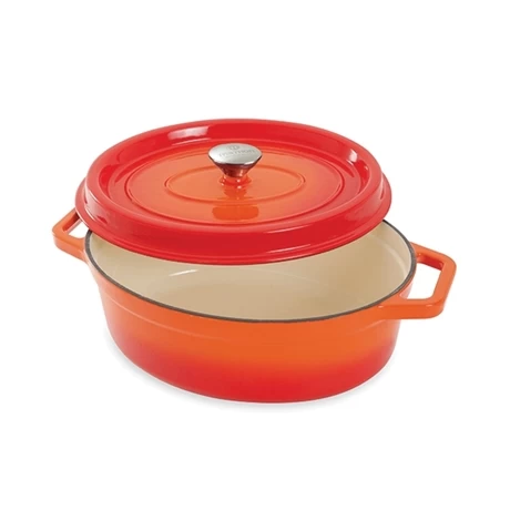 Cocotte En Fonte Orange Ovale 33 Cm 6 L 4 Cocotte En Fonte Orange Ovale 33 Cm 6 L – Image 2