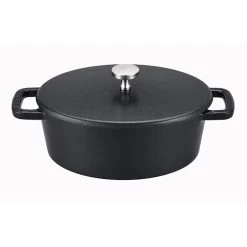 Mini Cocotte En Fonte émaillé Ovale Black Design 12,5 Cm Noir Mat