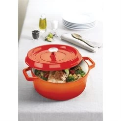 Cocotte En Fonte Ronde 28 Cm 5,6 L Coloris Orange -Magasin De Fournitures De Cuisine À Domicile 223000 2 5 Cocotte en fonte ronde 28 cm 5 6 L coloris orange Mathon
