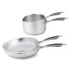 Batterie De Cuisine Excell'Inox 2 Casseroles Et 2 Poêles Tout Inox