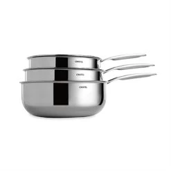 Lot 3 Casseroles Inox Castel'Pro 16,18 Et 20 Cm