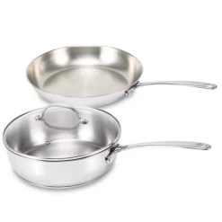 BEKA Lot Poêle Et Sauteuse Inox Belvia 24 Cm