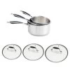 Lot 3 Casseroles Et Couvercles Inox Et Verre Excell'inox -Magasin De Fournitures De Cuisine À Domicile 279119 0 1 Lot 3 casseroles et couvercles inox et verre Excell inox Mathon