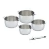Lot De 4 Casseroles Select Et Poignée Amovible Grise Beka