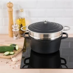 Lot Cocotte Légère Ronde Fonte Aluminium 24 Cm 4,5 L Et Panier Vapeur Multidiamètre -Magasin De Fournitures De Cuisine À Domicile 279166 2 5 Lot cocotte legere ronde fonte aluminium 24 cm 4 5 L et panier vapeur multidiametre Mathon