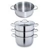 Lot Cuiseur Vapeur Inox 2 Paniers Et Panier Vapeur Supplémentaire 26 Cm