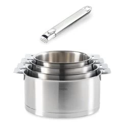 Batterie De Cuisine Casseroles Strate Manche Amovible 14, 16, 18 Et 20 Cm Et 1 Manche