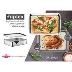 Plat à Four Inox Extra Profond Avec Couvercle Duplex -Magasin De Fournitures De Cuisine À Domicile 371003 3 1 Plat a four Inox extra profond avec couvercle Duplex Inoxriv