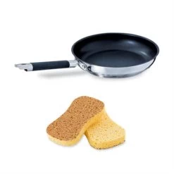 Set Poêle Anti-adhérente Rapid Cook 24 Cm Et 2 éponges Végétales