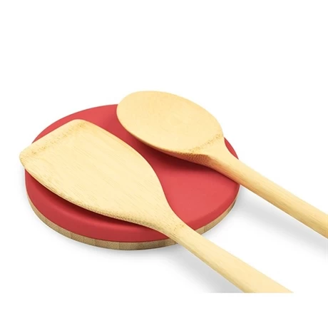 Repose-cuillères En Bambou Rouge 4 Repose-cuillères En Bambou Rouge – Image 2