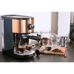 Bestron Machine à Café Expresso Avec Buse Vapeur 15 Bars 1250 1450 W Coloris Cuivre -Magasin De Fournitures De Cuisine À Domicile 700101 3 1 Machine a cafe expresso avec buse vapeur 15 bars 1250 1450 W coloris cuivre Bestron