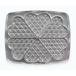 2 Plaques 6 Gaufres Cœurs Fonte Aluminium 23,8 Cm 030521