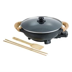 Bestron Wok électrique Avec Couvercle En Verre 1500 W