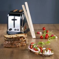 Set Grille-pain Cool Touch 2 Tranches Et Pince à Toast En Bois -Magasin De Fournitures De Cuisine À Domicile 729023 3 1 Set grille pain cool touch 2 tranches et pince a toast en bois