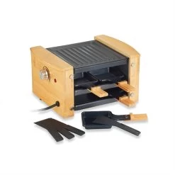 Raclette Grill 4 Poêlons 650 W Bois -Magasin De Fournitures De Cuisine À Domicile 780191 1 1 Raclette grill 4 poelons 650 W bois Kitchen Chef Professional