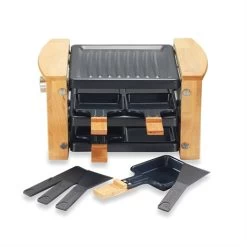 Raclette Grill 4 Poêlons 650 W Bois -Magasin De Fournitures De Cuisine À Domicile 780191 2 1 Raclette grill 4 poelons 650 W bois Kitchen Chef Professional