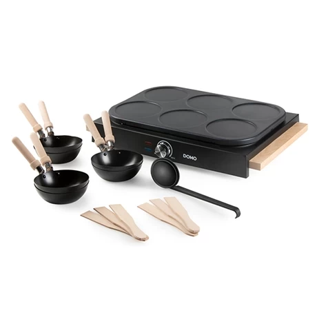 Domo Appareil 2 En 1 Mini-woks Et Mini-crêpes électrique 6 Personnes 1000 W 3 Domo Appareil 2 En 1 Mini-woks Et Mini-crêpes électrique 6 Personnes 1000 W