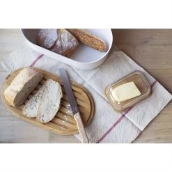 Beurrier Verre Bambou Avec Couteau -Magasin De Fournitures De Cuisine À Domicile 844002 2 1 Beurrier verre bambou avec couteau Pebbly