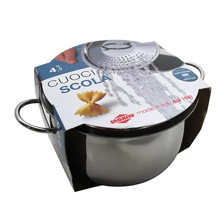 Cuit-pâtes En Inox 18 10 Avec Couvercle égouttoir 20 Cm 4,5 L 4 Cuit-pâtes En Inox 18 10 Avec Couvercle égouttoir 20 Cm 4,5 L – Image 2