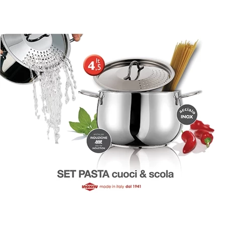 Cuit-pâtes En Inox 18 10 Avec Couvercle égouttoir 20 Cm 4,5 L 5 Cuit-pâtes En Inox 18 10 Avec Couvercle égouttoir 20 Cm 4,5 L – Image 3