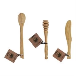 Set 3 Pièces Petit Déjeuner En Bois D'olivier